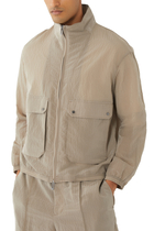 Nylon Seersucker Front Pocket Jacket